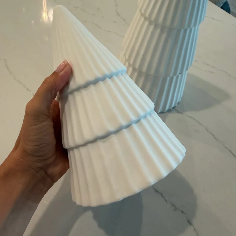 Crate&Barrel White Ceramic Lighted Tree MEDIUM